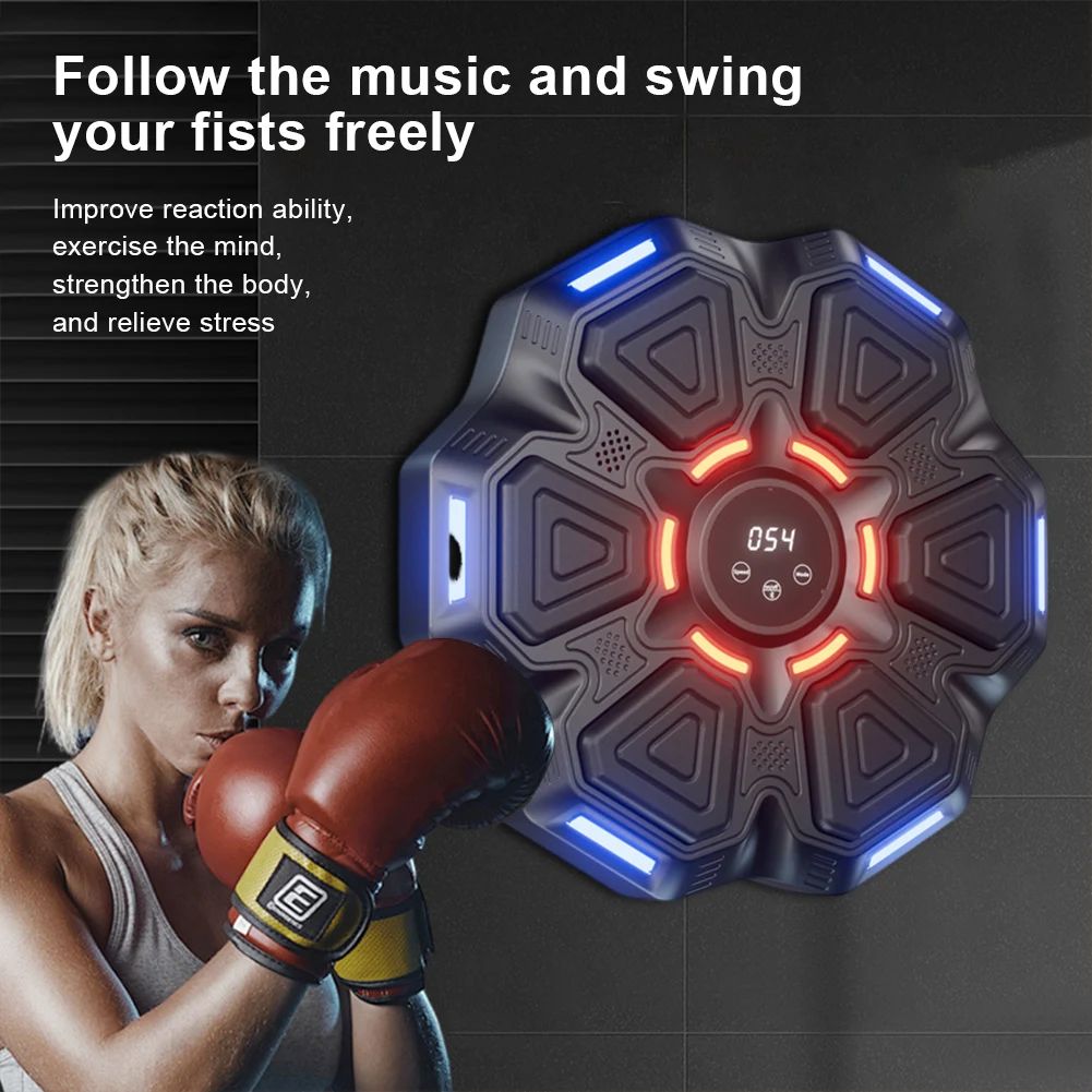 Music Boxing Machine Bluetooth Boxing Wall Target Wall-Mounted Exercise Equipment Workout Punching Bag for Adults Kids Home Gym