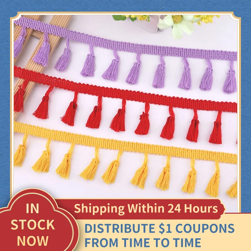 5Yards DIY Handmade Craft Accessories Tassel Lace Ribbon Fringe Cotton Lace Trim Ribbon Sewing Dress Garment Curtain Wholesale