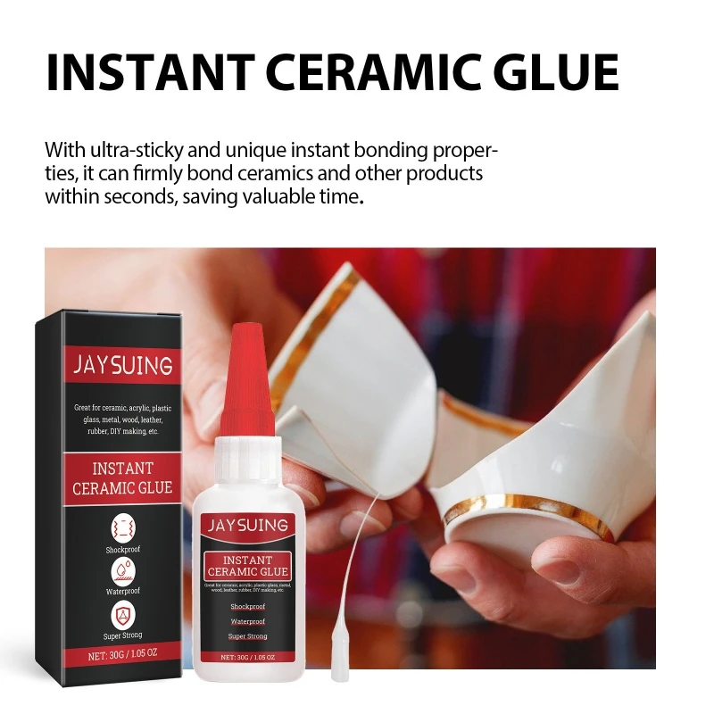 กาวเซรามิกอเนกประสงค์ 30 กรัม กาวซุปเปอร์กาวเซรามิกสำหรับติดจาน D0UA