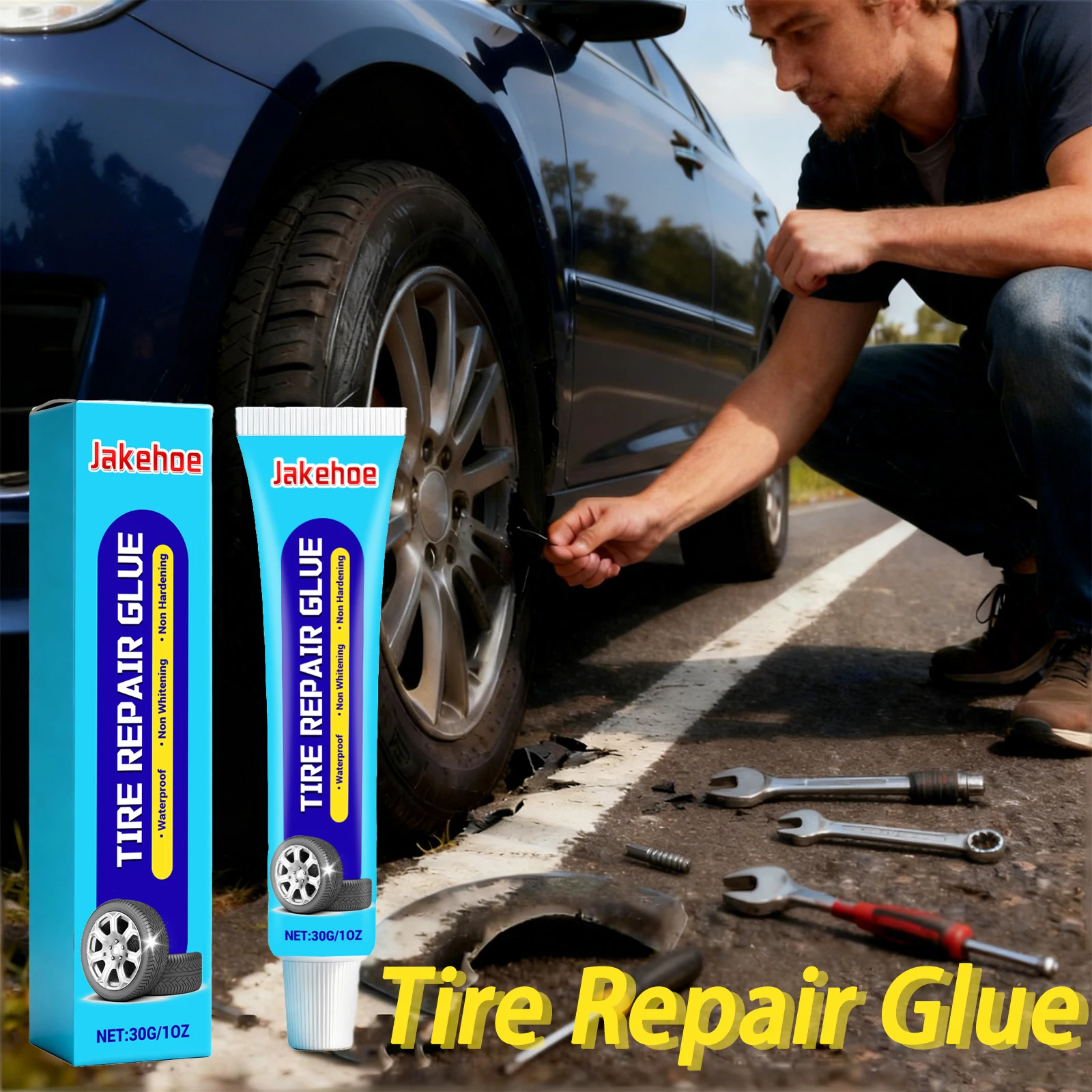

Tire Repair Adhesive Effectively Repair Car Tire Sidewall Perforation Crack Strengthen Rubber Daily Maintenance Tire Repair Glue