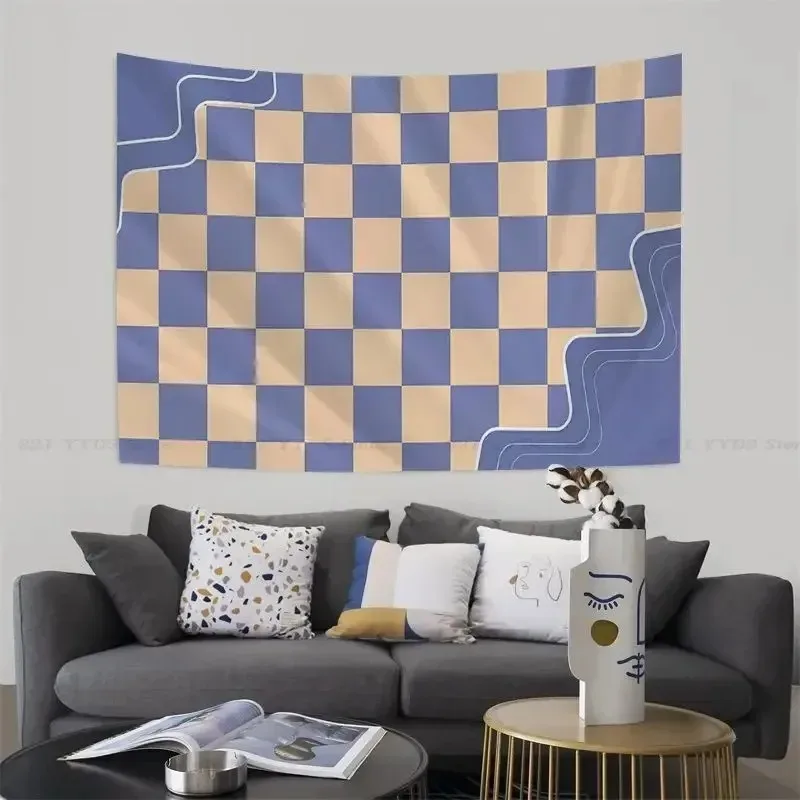 Colorful Checkerboard Wall Decoration Tapestry Home Living Room Tapestry