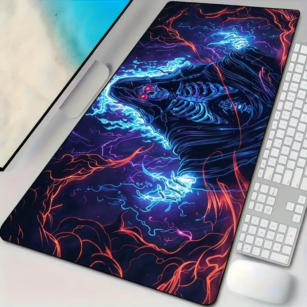 Mysterious Skeleton Mage Mouse Pad Desk Mat Large Computer Office Carpet XXL Mousepad Gamer Gaming PC Accessories Keyboard Rug