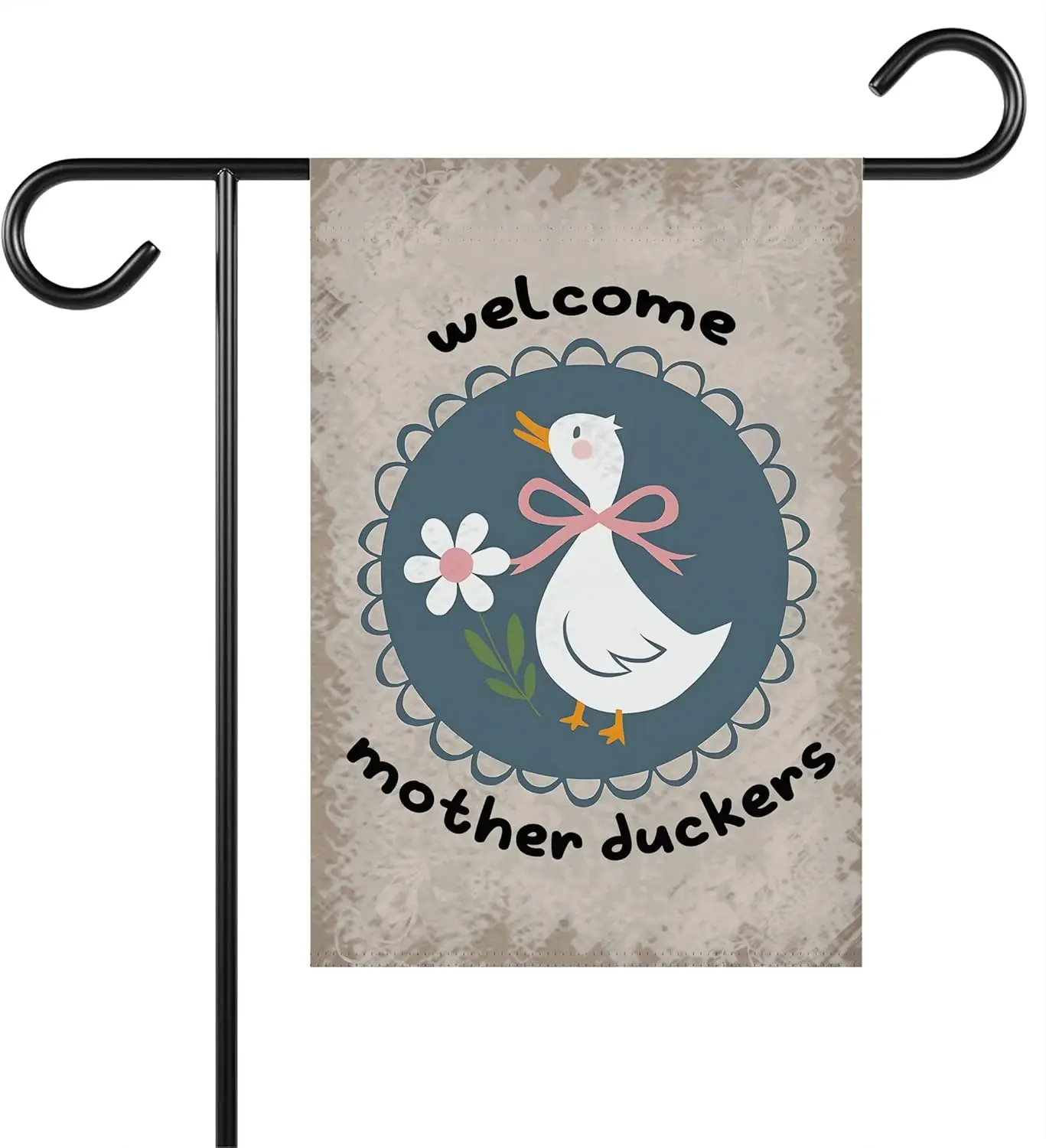 Welcome Mother Duckers Garden Flag - Sweary Silly Goose - Vintage 90S Style - Funny Goose Gift For Animal Lover - Good Ideas SSL