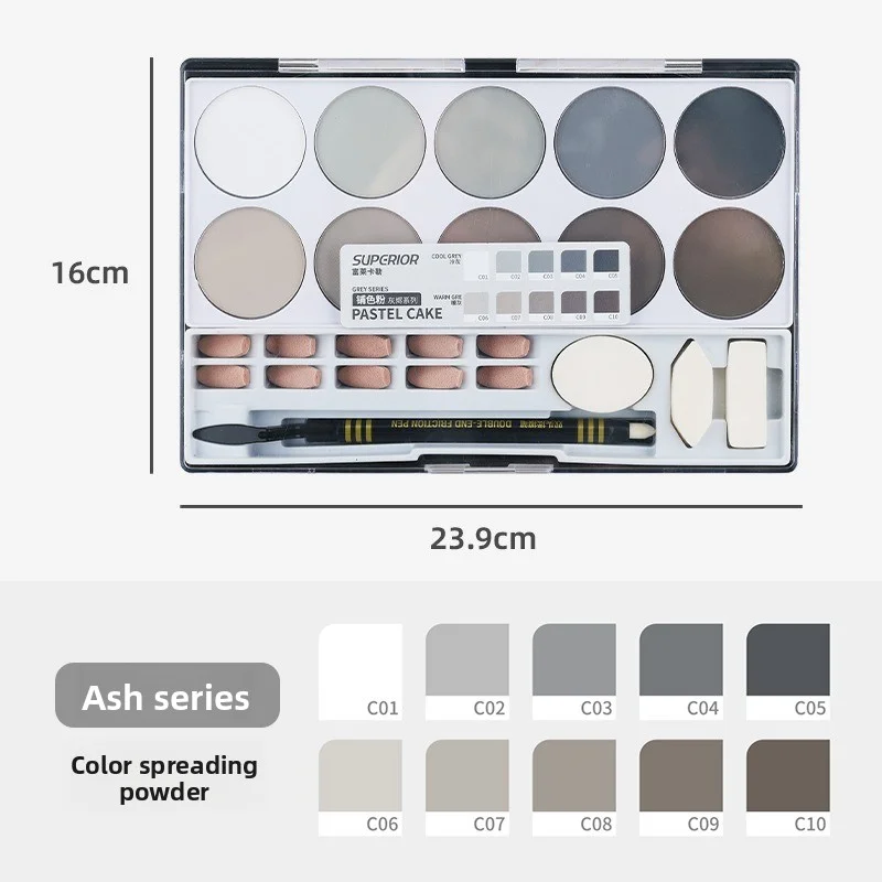 Laying Color Powder Classic Ashes Color Set Art Students Use Art Drawing Tools Charcoal Powder Speed Laying Powder Sketching image 3