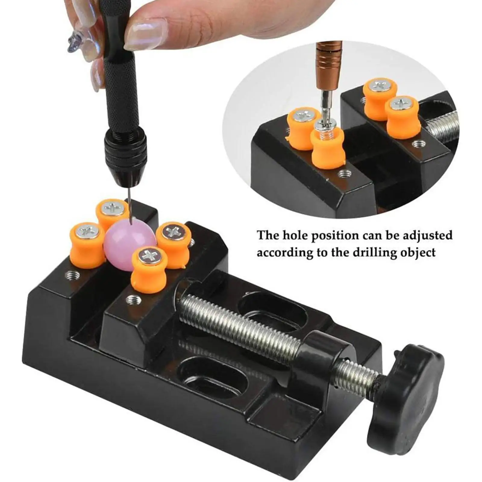 Adjustable Mini Table Vice: Flat Bench Clamp Drill Press Vice - Ideal for DIY Jewelry, Walnut Nuclear Drilling, Carving