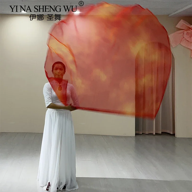 Drapeau demi-rond de danse du ventre 140x140cm, ailes de drapeau en mousseline de soie, accessoires de Performance avec bâtons, accessoires de danse pour femmes