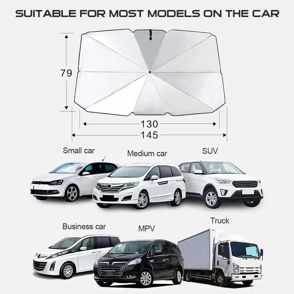 Foldable Car Windshield Sun Shade Umbrella Car UV Cover Sunshade Heat Insulation Front Window Interior Protection Hot