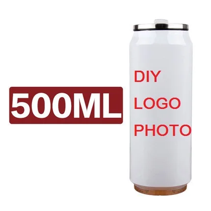 

500ML Cola Can Customized Print Name Photo LOGO Insulated Thermos Stainless Steel Vacuum Bottle Keep Water Cold Portable Gift