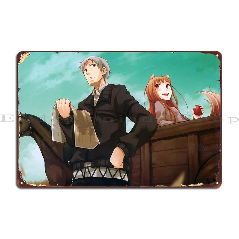 Horo And Lawrence Spice And Wolf Metal Plaque Poster Pub Plates Classic Cinema Cinema Design Tin Sign Poster