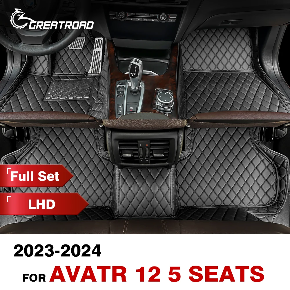 Custom Car Floor Mats For AVATR 12 5 Seats 2023 Automobile Carpet Cover Interior Details Accessories Protective Pad Parts