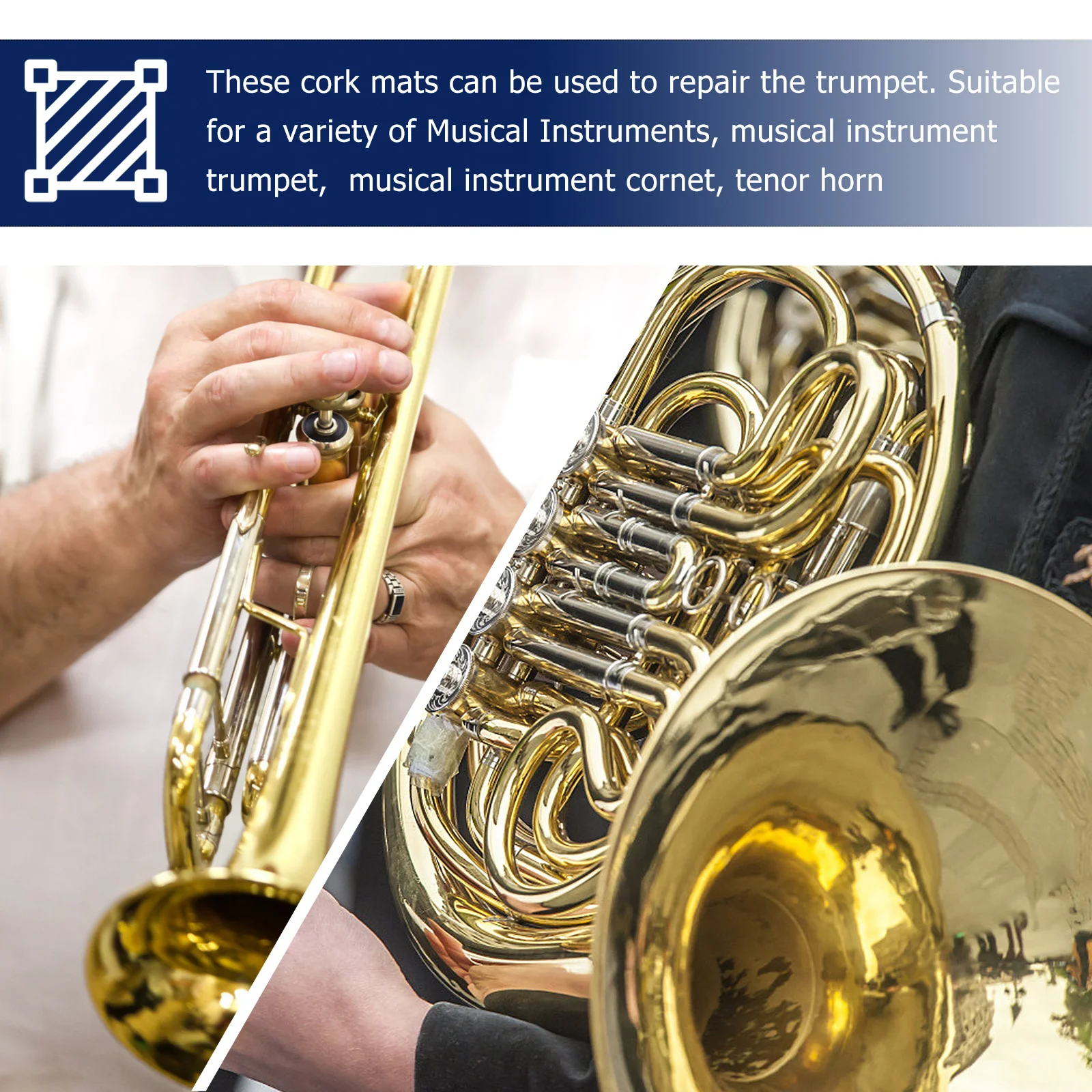 

4pcs Key Cork Pad Set 9 5x3 2mm for Trumpet Repair Durable Stable Trumpet Wood Cork Musical Instrument Accessories