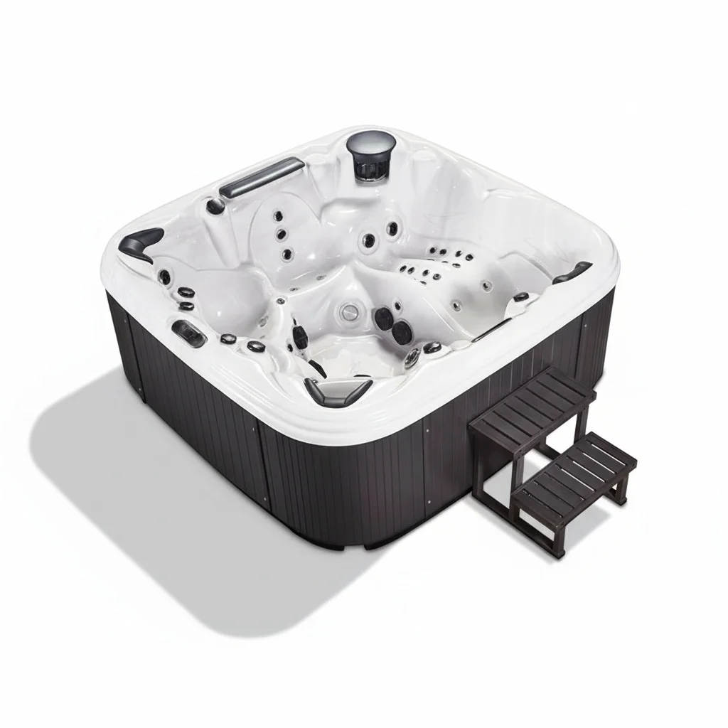 

6 Person Hot Tub, 71 Jets USA Aristech Acrylic Whirlpool Massage Spa, 220-240V Balboa System, 2250mm Square Outdoor Tub