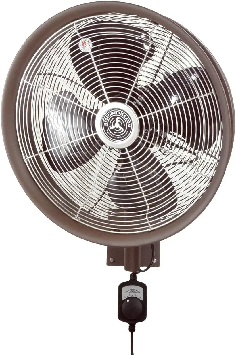 

18-дюймовый настенный вентилятор темно-коричневого цвета, 3 скорости, управление с помощью шнура, тихий, для использования на улице, с кронштейном для крепления