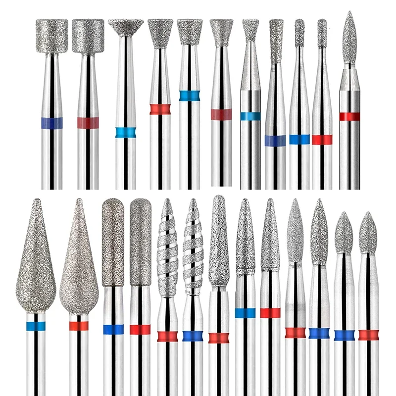 

Diamond Nail Drill Bits 3/32'' Russian Manicure Drill Bits Rotary Burr Cuticle Flame Tip Nail Accessories Tools Dead Skin Remove