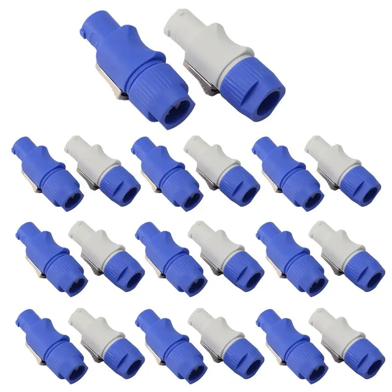 20PCS Powercon Connector NAC3FCA NAC3FCB Speakon Plug 20A 250V AC Power Plug Connector Blue And Grey White