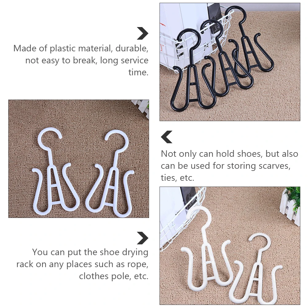 

4 Pcs Slipper Hooks Plastic White Black Shoes Display Hangers Multi Use Home Supermarket Storage Rack Shoe Hanging
