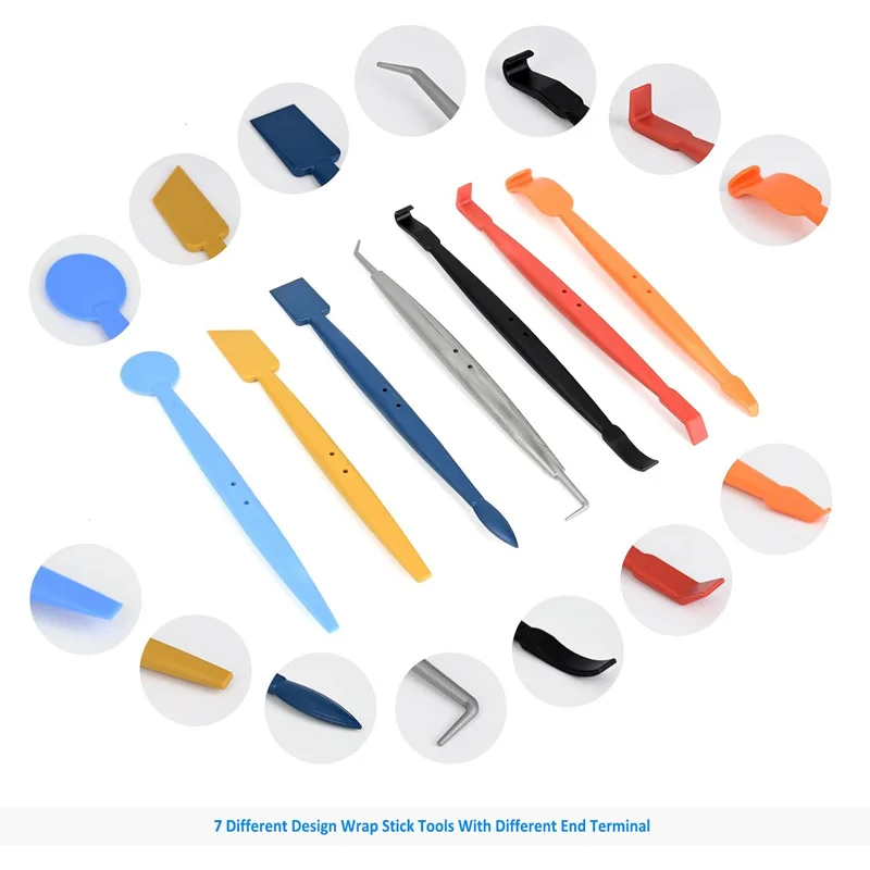Window Tinting Tool Vinyl Wrap Magnetic Micro Stick Squeegee Corner Squeegee Curves Slot for Vehicle Wraps Wallpaper Installing
