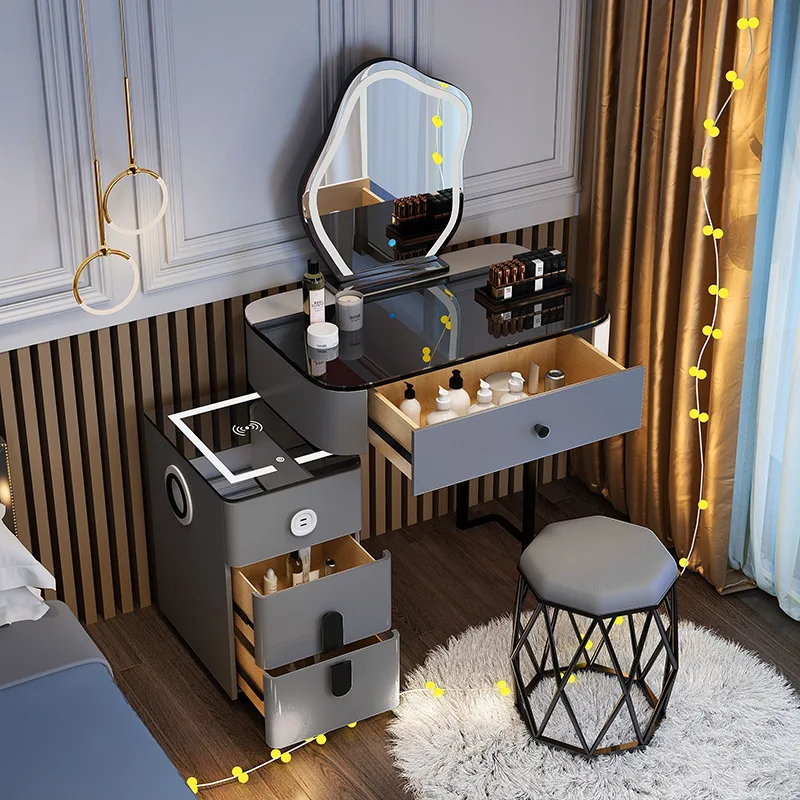 Smart dresser, wireless charging light luxury Nordic bedroom dressing table