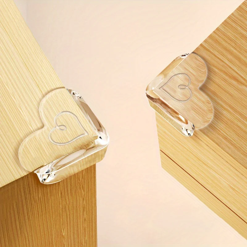 

10pcs Heart-Shaped Transparent Table Corner Protectors - Anti-Collision Guards for Home Office Furniture Sharp Corner Protection
