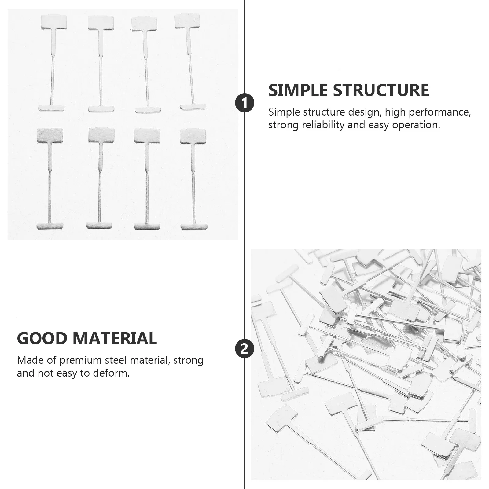200Pcs Tile Leveling Steel Needle 0.9mm Robust Reusable Pin for Wall Floor Tiling Stone Leveling Home Renovation Construction