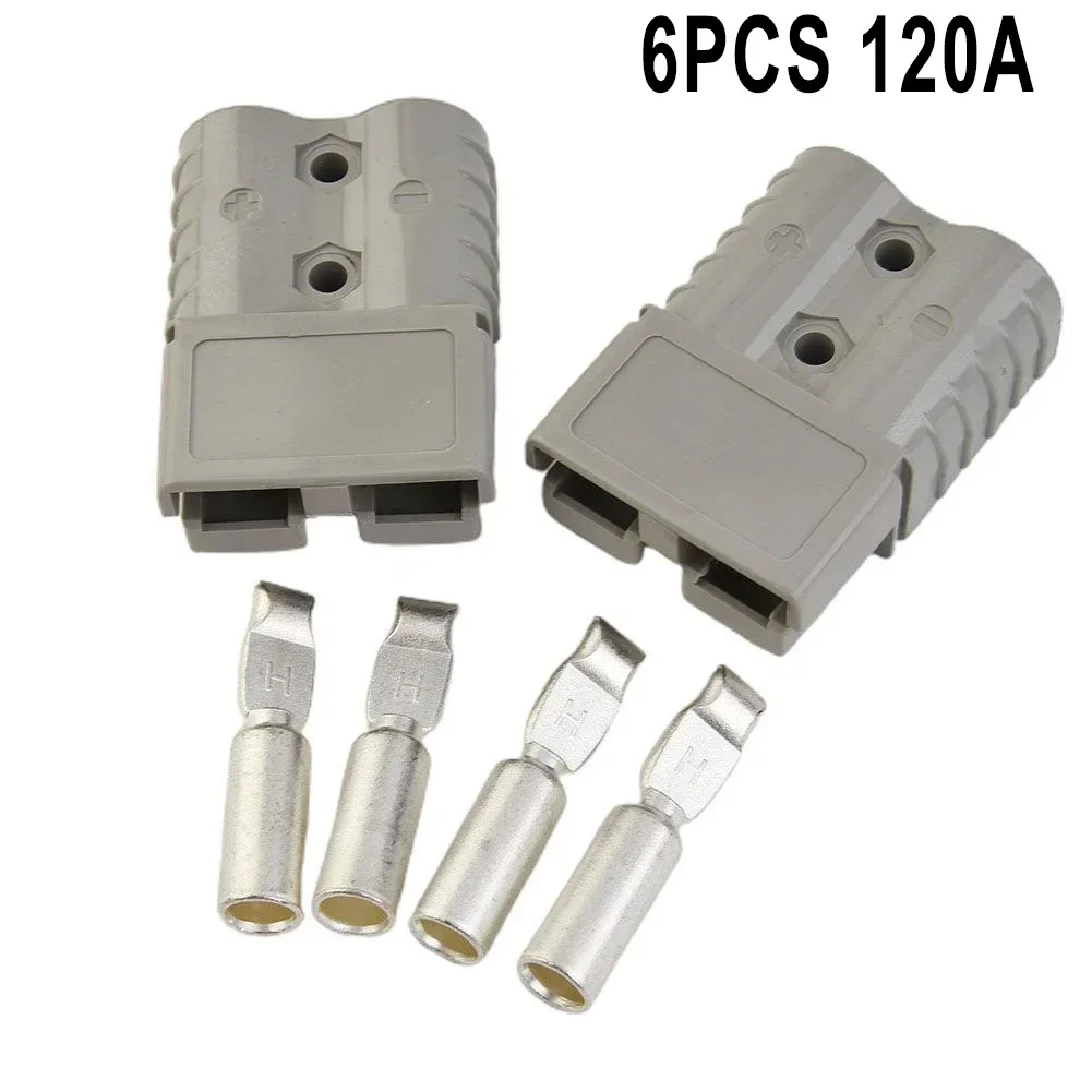 6Pcs/set 120A 600V FOR Anderson Type Plug Connector Terminals 12-24V 6AWG 150x150x30mm DC Power Tool Wire & Cable Connector