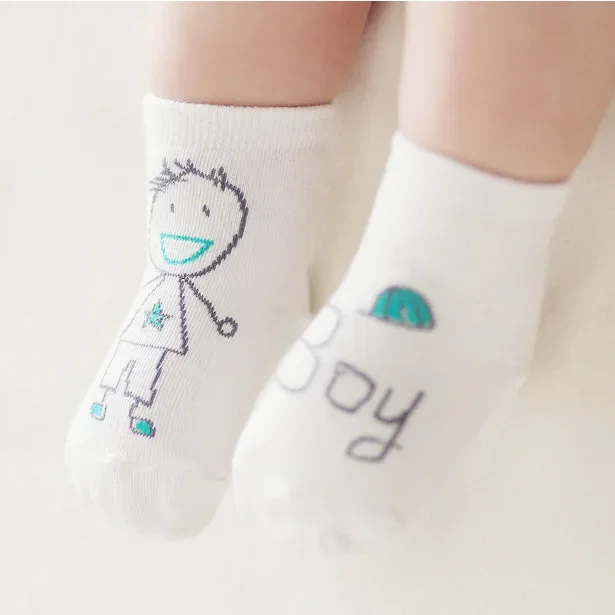 2024 New Spring Baby Socks Newborn Cotton Boys Girls Cute Toddler Asymmetry Anti-slip Socks