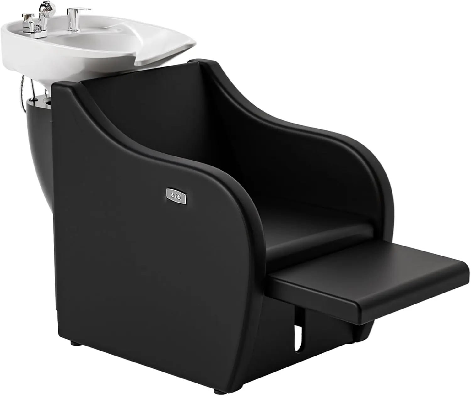 

OmySalon Shampoo Bowls for Salon Electric Shampoo Chair with Reclining Legrest & Tilting Porcelain Shampoo Sink, Hair Washing