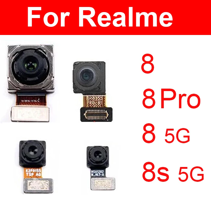 For Realme 8 8S 8Pro 4G 5G Front Back Camera Module Front Selfie Rear Main Camera Flex Cable Spare Parts