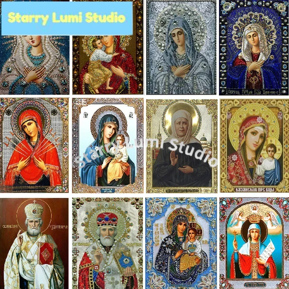 

5D Full Square Painting God Mother and Son Diamond Painting Family Decoration Cross Stitch Kit Mosaic Holiday Gift New Arrivals