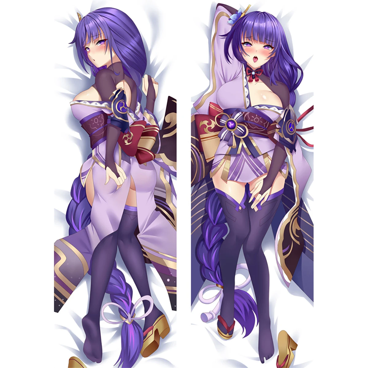 

Dakimakura Hugging Body Pillow Case Cover Raiden Shogun Anime Genshin Impact Pillowcase Cushion Bedding Home Decor