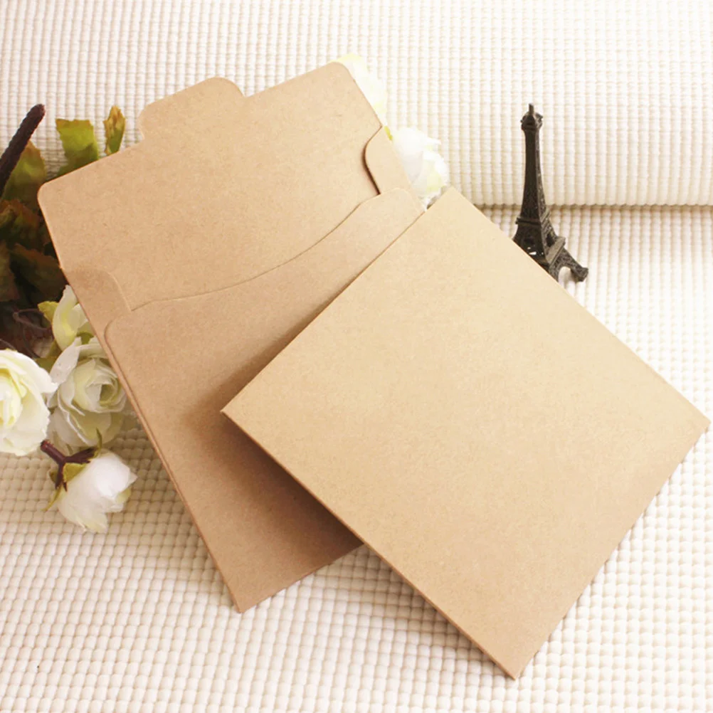 25 Pcs Sealing CD Pocket Bag Kraft Paper Storage Supply Vintage Cover Packaging