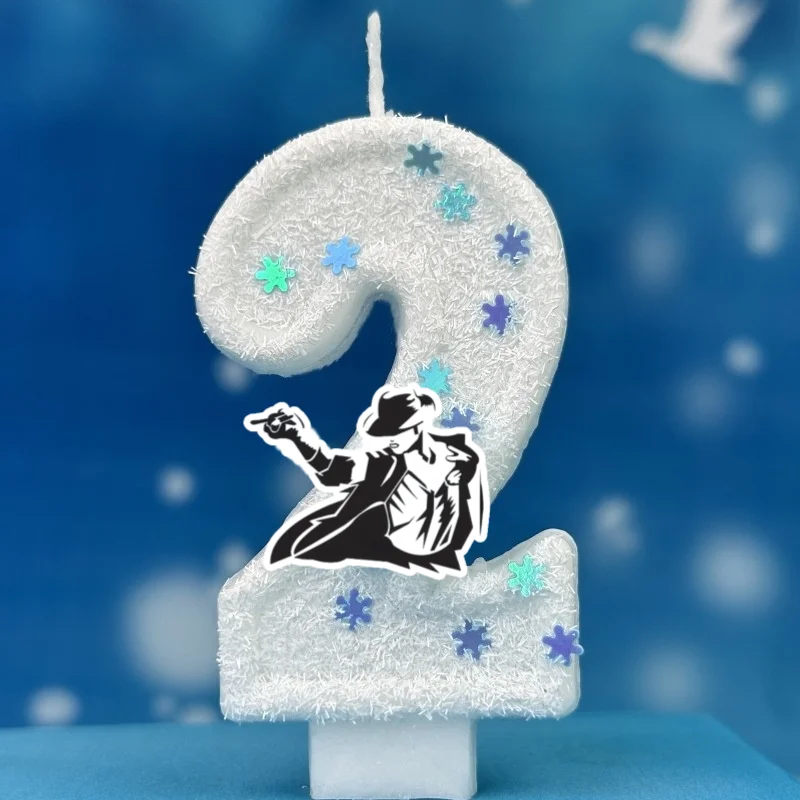 King of Dance Theme Digital Candle Number 0-9 Boys Girls Birthday Cake Decoration Supplies Cartoon Party Accessories Michael