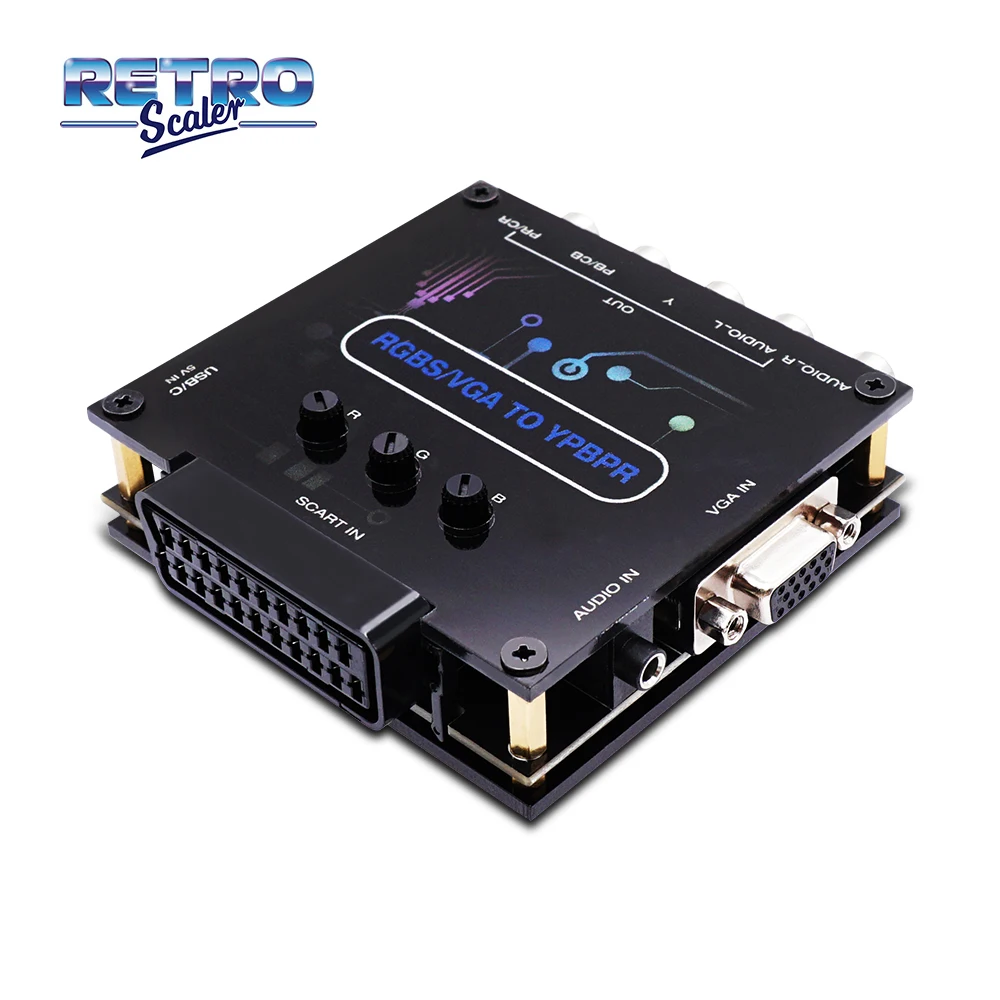 RetroScaler RGBS (Scart) o VGA a YPBPR Signal Video Transcoder Converter RGBS a componente de diferencia de Color para consola de juegos