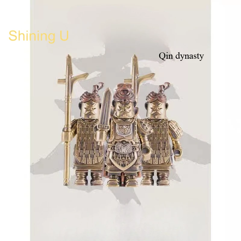 

Shining U Qin Dynasty Soldier General Emperor Copper Alloy Model Detachable Ornaments Desk Decoration Chinese Style Men Gift