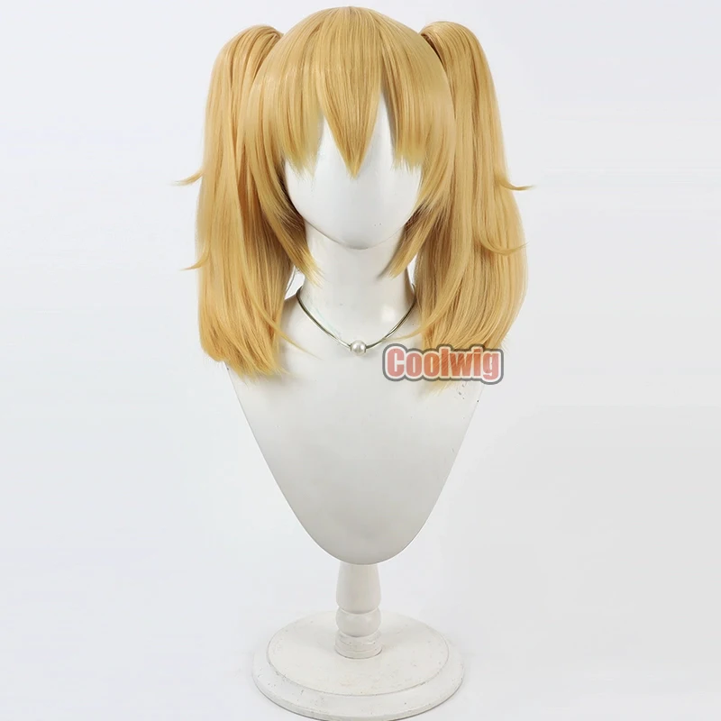 Coolwig الاصطناعية الشعر Grok Ani تأثيري الباروكات الظاهري YouTuber Grok Ani 35 سنتيمتر قصيرة مستقيم شقراء ذيل حصان شعر مستعار مقاومة للحرارة