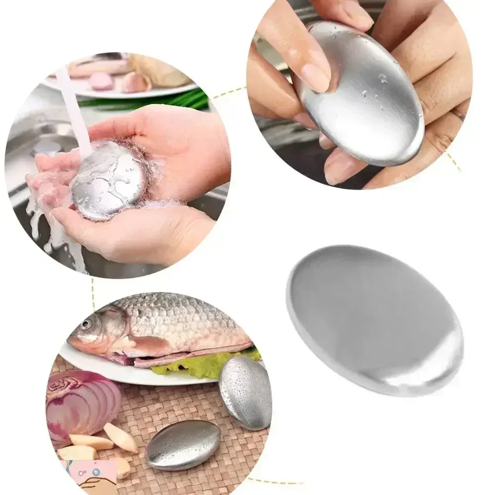

2pcs Edelstahl Seife Küche Bar Beseitigung Geruch Entferner Stein Körper Reiniger Bad Dusche Liefert Brow Soap Soap Soap Base