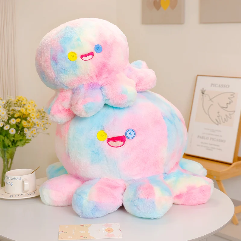 New Gradient Color Octopus Plush Toys Soft Stuffed Chubby Octopus Doll Cozy Cartoon Animal Throw Pillow Lovely Home Decor