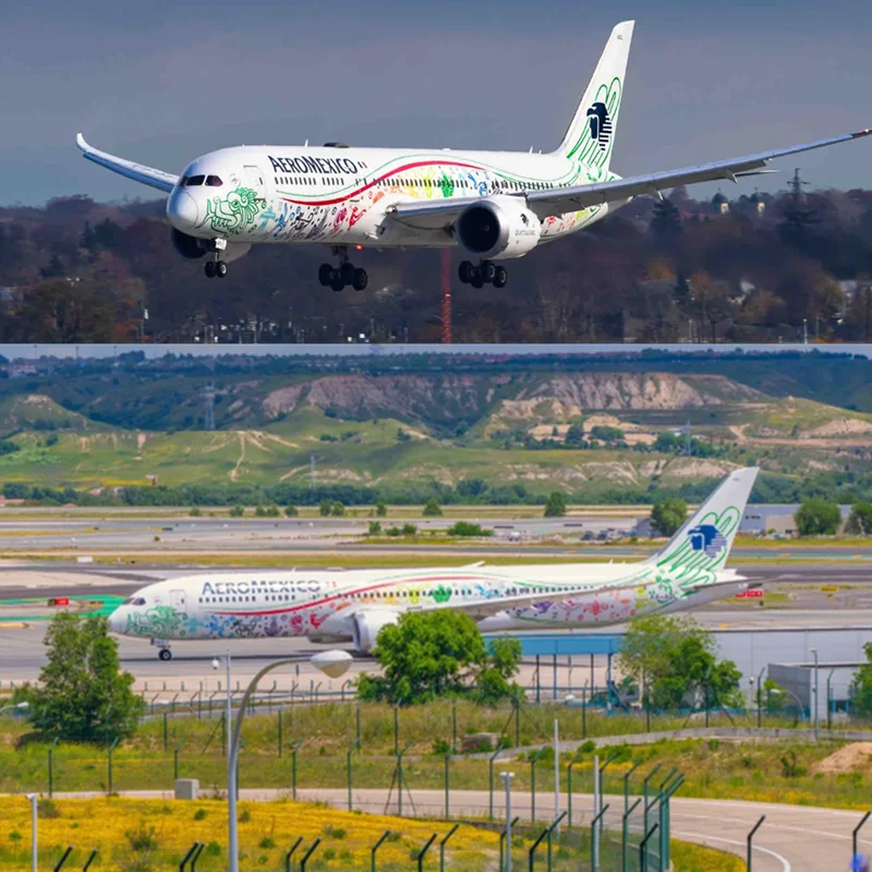 

16cm/20cm AeroMexico Airline Boeing 787 Aircraft Diecast Alloy Plane Model Airplanes With Stand Model Toy Collection Display Fan