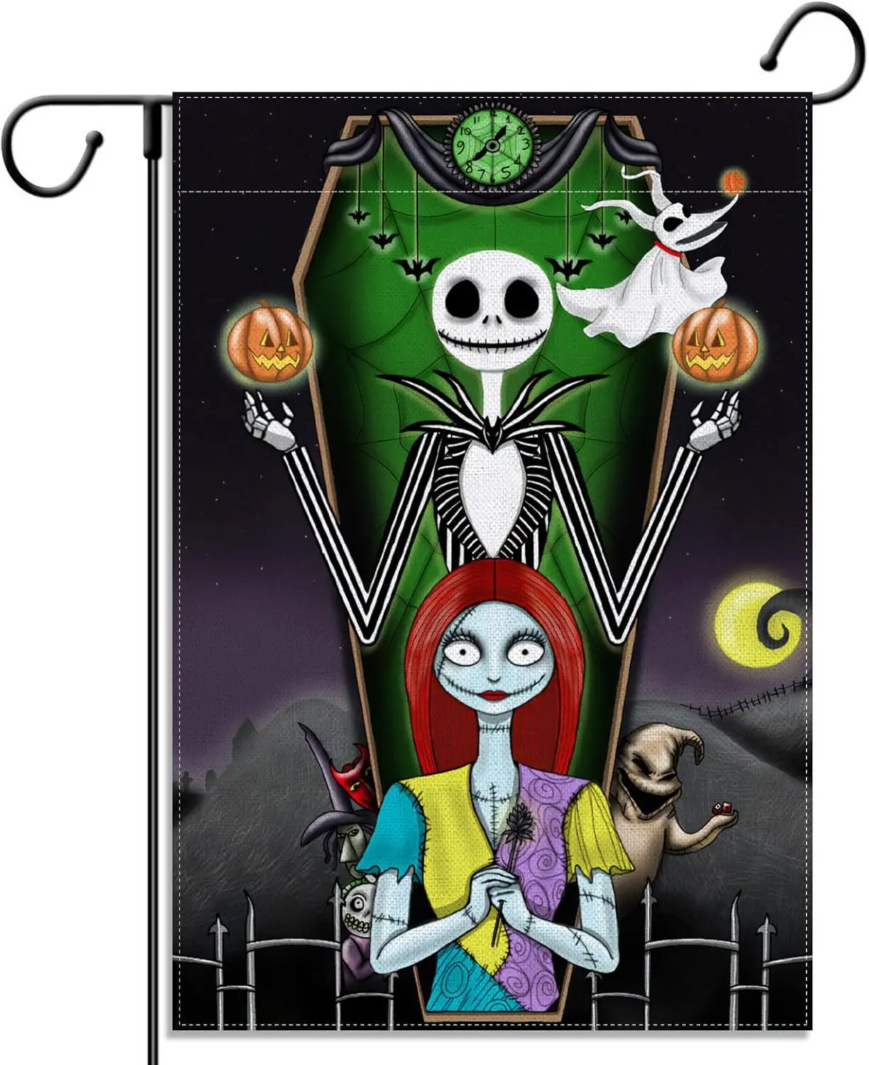 Nightmare Before Christmas Garden Flag and Sally Birthday Party Vertical Double Sized Yard Sign Outdoor Decorat