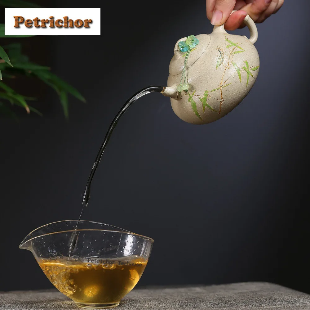 240ml Retro Yixing Purple Clay Teapots Handmade Wen Dan Pot Raw Ore Motoyama Green Mud Kettle Chinese Zisha Tea Set Tableware