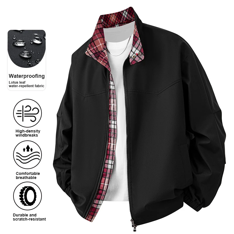 

Autumn Jackets Men's Couple American Waterproof Windproof Workwear Jacket Casual Plaid Top Outdoor Youth Jackets Euro Size S-3XL