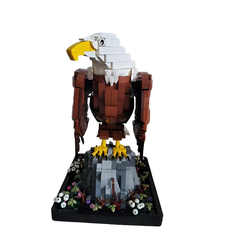 M‌OC Bald Eagle Animal Building Blocks Set 1472PCS Creative Construction Wildlife Model Brick Toy Holiday Gift for Adults Teens