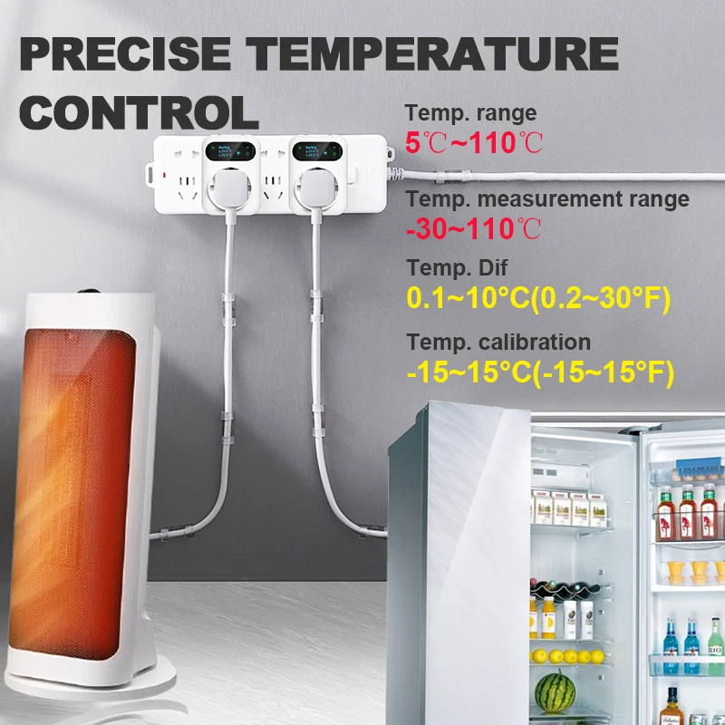 Tuya WIFI Digital Thermostat Steckdose 16A Outlet Stecker Fernbedienung Temperatur Controller Timer Schalter Kühlung Heizung 3M NTC Sensor