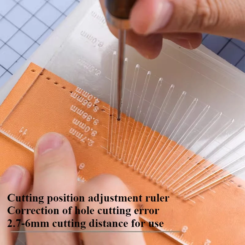 

Cutting Distance Adjustment Ruler/method for Cutting Positioning/correction of Hole Positions in Handmade DIY Leather Goods