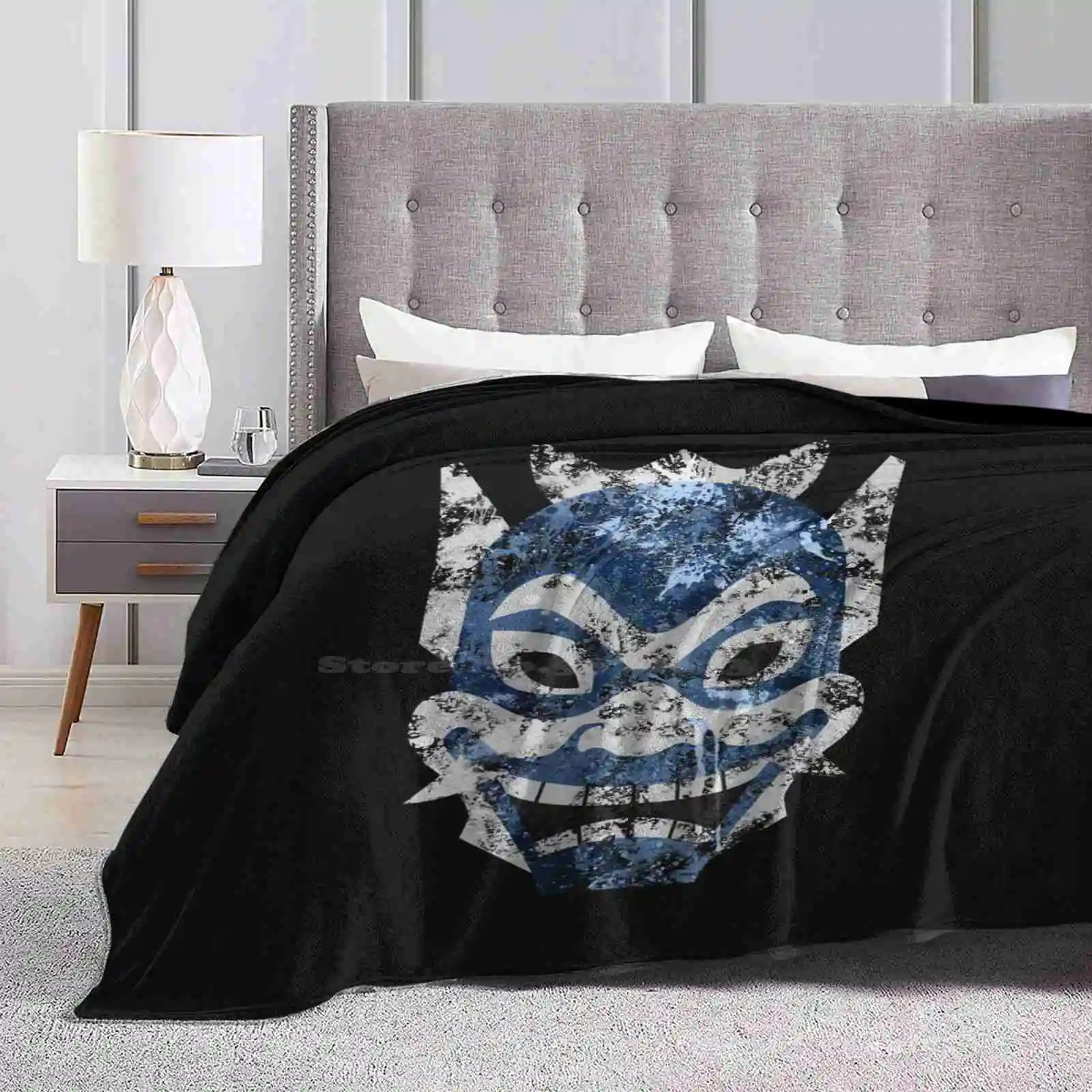 Blue Spirit Splatter Fashion Soft Warm Throw Blanket The Last Airbender Blue Spirit Zuko Prince Nation Kingdom Tribe Nomads