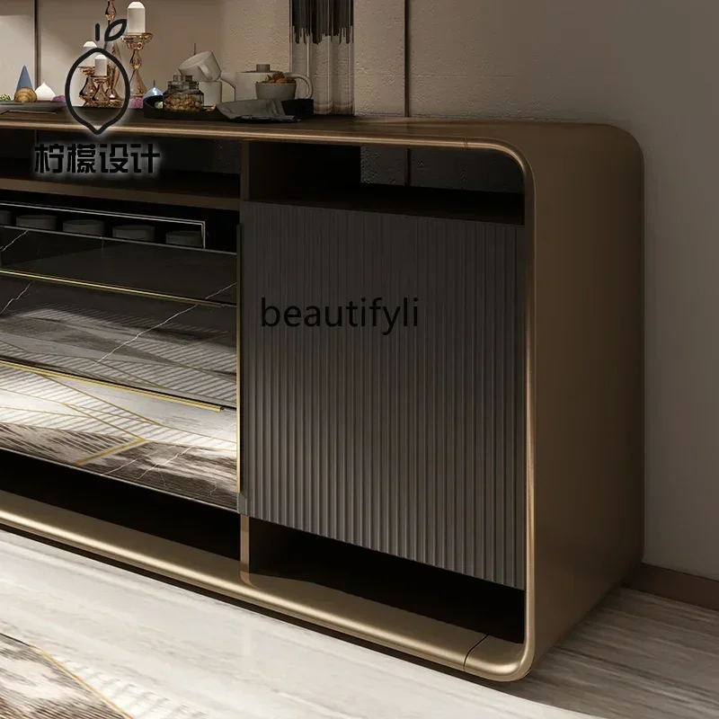 TTT New arrive Light luxury solid wood dining side cabinet Italian entry porch cabinet Minimalist dining room locker Living room