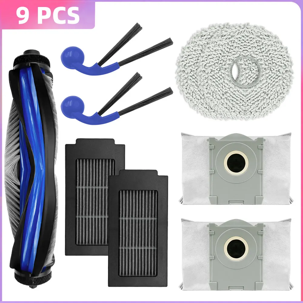Für Ecovacs Deeboot T30C/T30C OMNI/T30C Prime Omni/T30C GEN 2/T30C OMNI GEN 2(Nicht T30C PRO/PRO OMNI), T30C MAX OMNI, N50 OMNI/N50 Pro Omni, T50S PRO OMNI/ T50S OMNI Haupt/Seitenbürste Filter Mopp