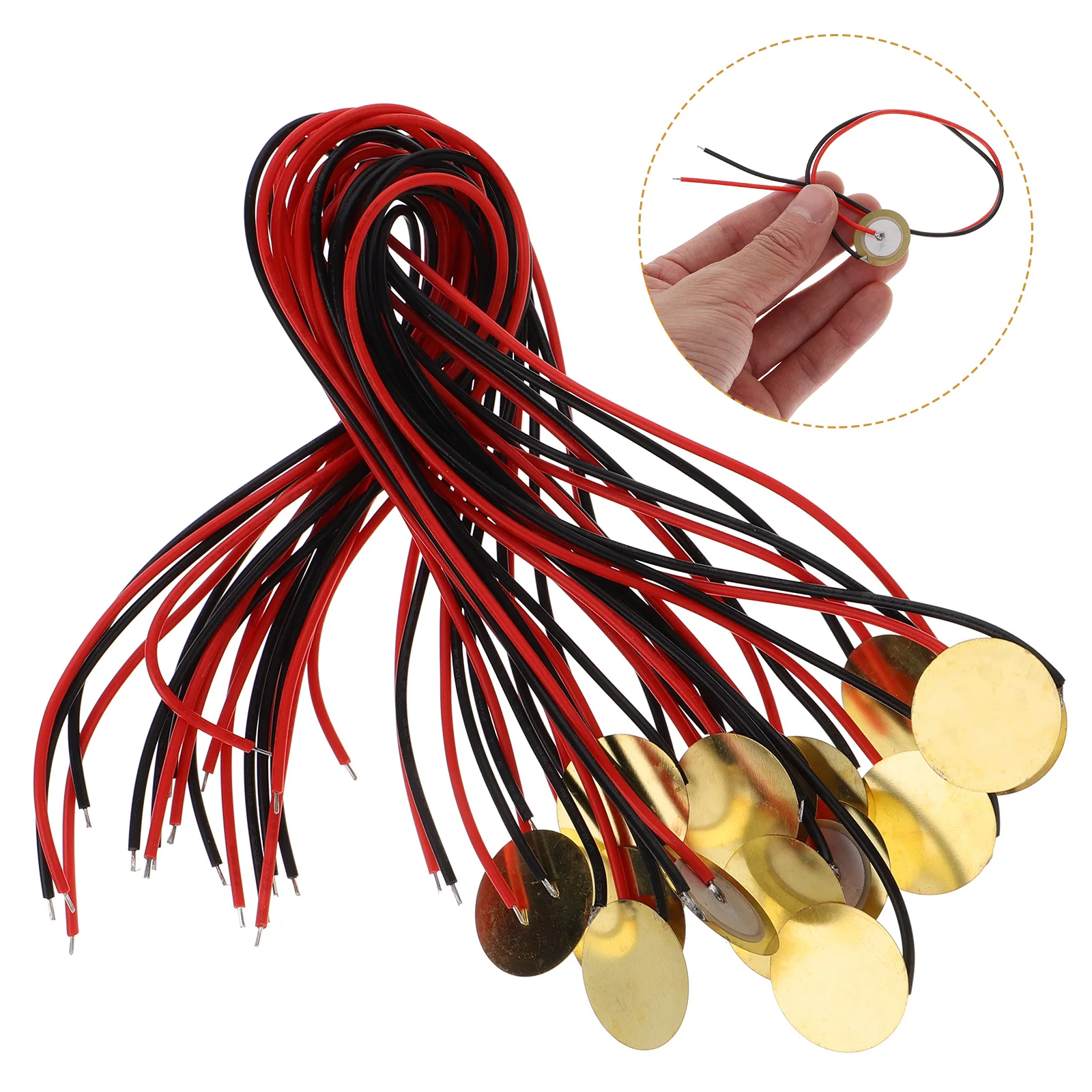 

15 Pcs Guitar Pickups Piezo Disc Patch Line Acoustic Adjustment Accessories Vibration Golden Equalizer Parts