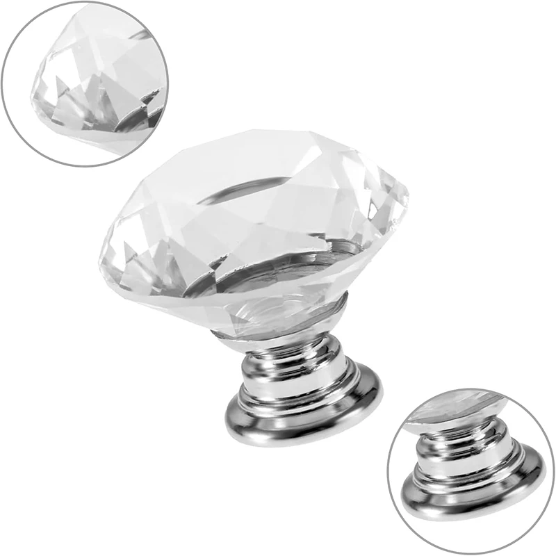6Pcs Cabinet Knob with Screws 30mm Round Drawer Knob Set Plastic Single Hole Cupboard Handle Cabinet Furniture Drawer Handle view 4