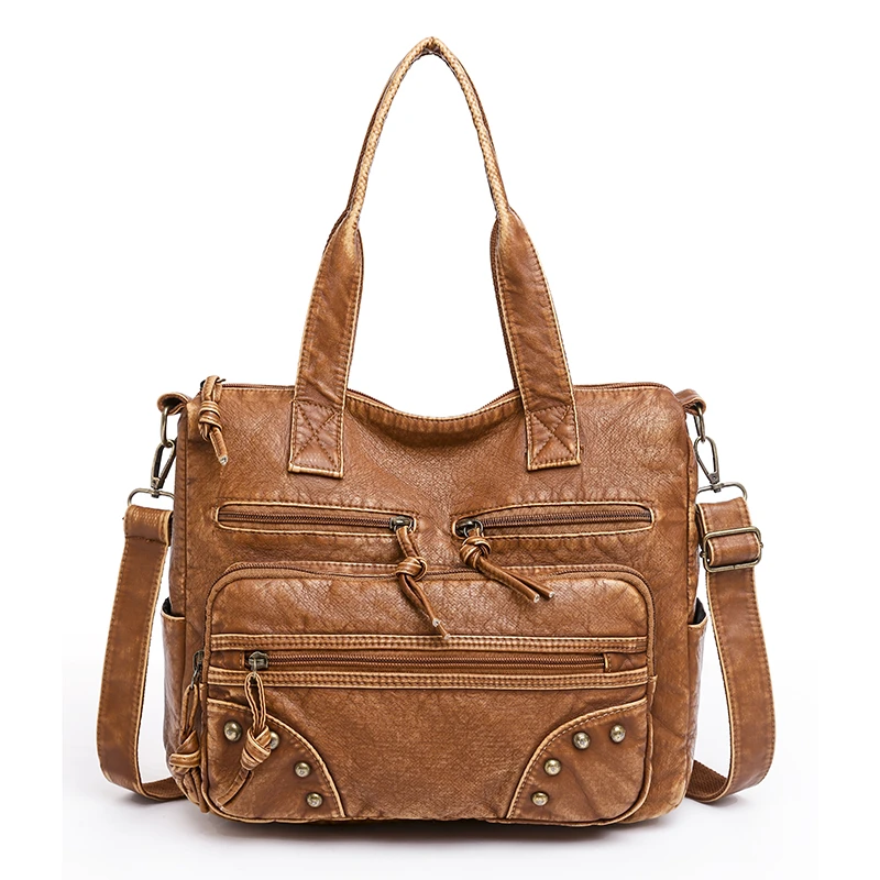 Alta qualidade de design de couro macio bolsas femininas vintage bolsa senhora grande capacidade tote moda ombro mensageiro saco crossbody